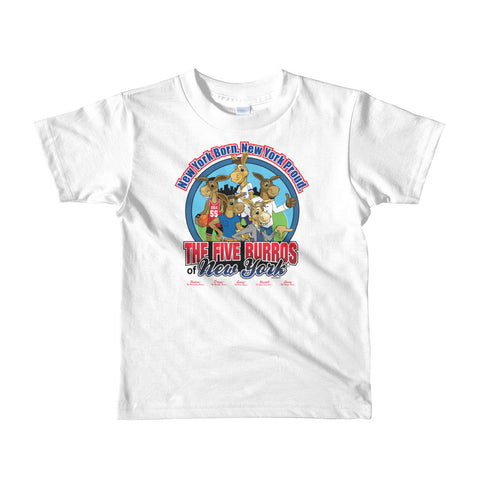 The Five Burros of New York ©.-Short sleeve kids t-shirt - The Five Burros of New York