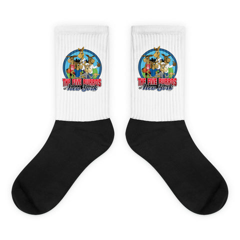 The Five Burros of New York©-Logo-Black foot socks - The Five Burros of New York